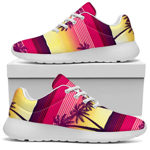 Sunset Palm Tree Pattern Print Sport Shoes GearFrost