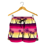 Sunset Palm Tree Pattern Print Women's Shorts
