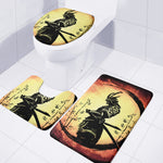 Sunset Samurai Warrior Print 3 Piece Bath Mat Set