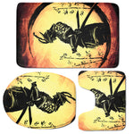 Sunset Samurai Warrior Print 3 Piece Bath Mat Set