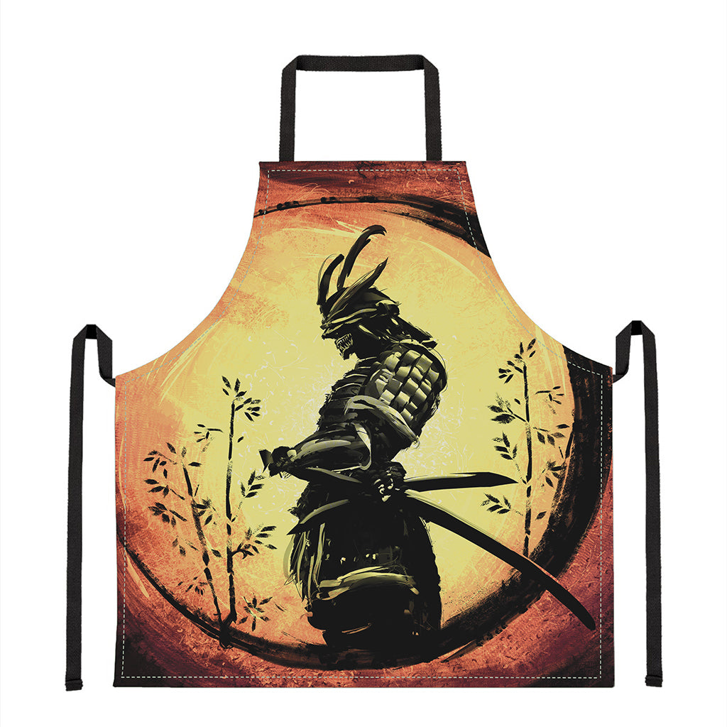 Sunset Samurai Warrior Print Apron