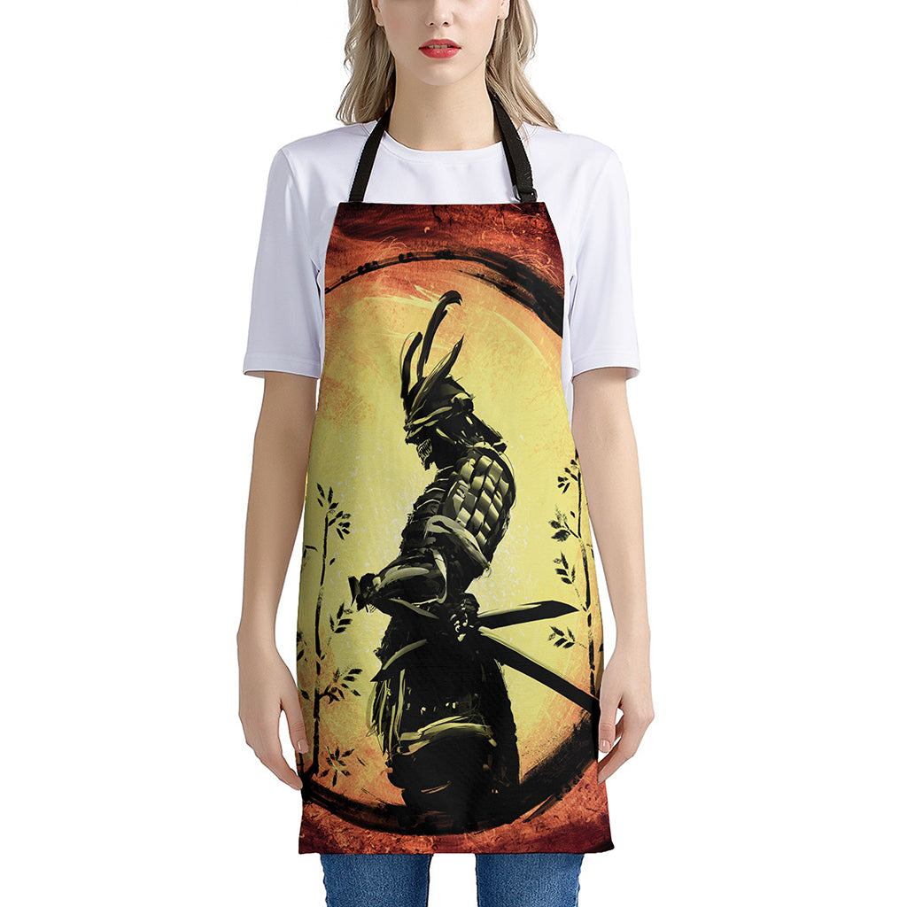 Sunset Samurai Warrior Print Apron