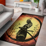 Sunset Samurai Warrior Print Area Rug