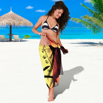 Sunset Samurai Warrior Print Beach Sarong Wrap