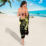 Sunset Samurai Warrior Print Beach Sarong Wrap