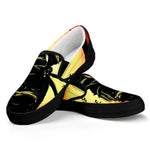 Sunset Samurai Warrior Print Black Slip On Shoes