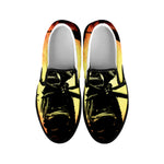 Sunset Samurai Warrior Print Black Slip On Shoes