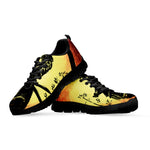 Sunset Samurai Warrior Print Black Sneakers