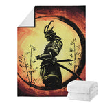 Sunset Samurai Warrior Print Blanket