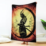 Sunset Samurai Warrior Print Blanket