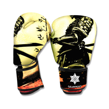 Sunset Samurai Warrior Print Boxing Gloves