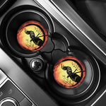 Sunset Samurai Warrior Print Car Coasters