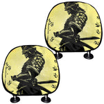 Sunset Samurai Warrior Print Car Headrest Covers