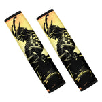 Sunset Samurai Warrior Print Car Seat Belt Covers