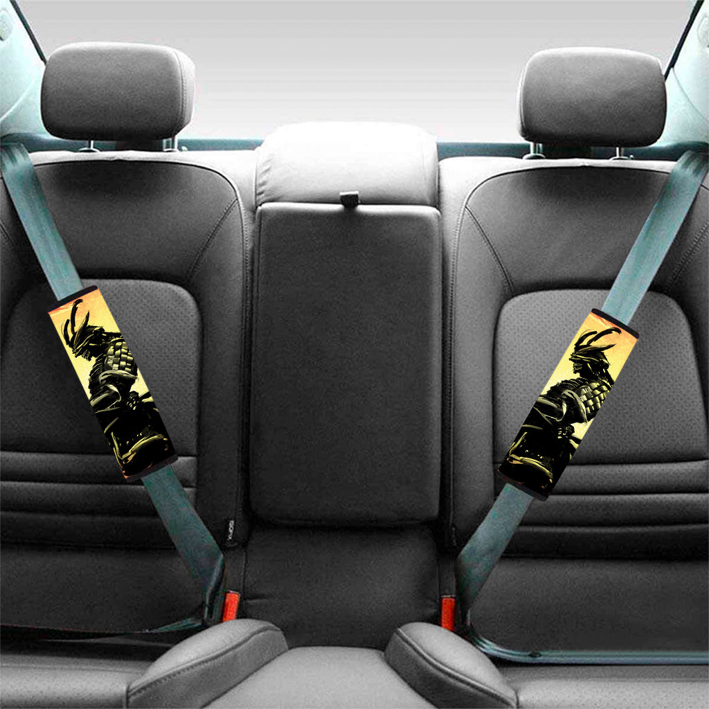 Sunset Samurai Warrior Print Car Seat Belt Covers