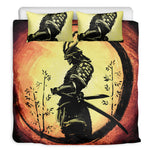 Sunset Samurai Warrior Print Duvet Cover Bedding Set