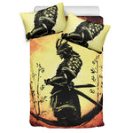 Sunset Samurai Warrior Print Duvet Cover Bedding Set
