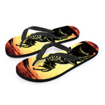 Sunset Samurai Warrior Print Flip Flops