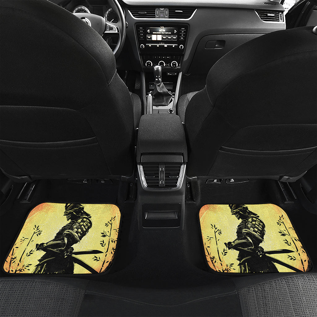 Sunset Samurai Warrior Print Front and Back Car Floor Mats