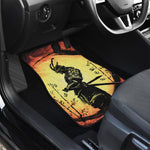 Sunset Samurai Warrior Print Front and Back Car Floor Mats