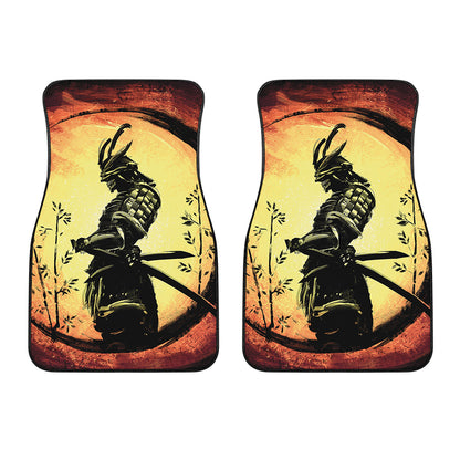 Sunset Samurai Warrior Print Front Car Floor Mats
