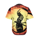 Sunset Samurai Warrior Print Men's Baseball Jersey