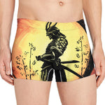 Sunset Samurai Warrior Print Men's Boxer Briefs