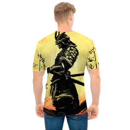 Sunset Samurai Warrior Print Men's T-Shirt