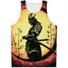 Sunset Samurai Warrior Print Men's Tank Top