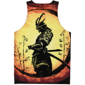 Sunset Samurai Warrior Print Men's Tank Top