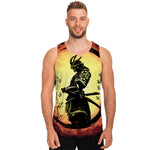 Sunset Samurai Warrior Print Men's Tank Top