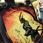 Sunset Samurai Warrior Print Pet Car Back Seat Cover
