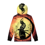 Sunset Samurai Warrior Print Pullover Hoodie