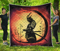 Sunset Samurai Warrior Print Quilt