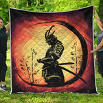 Sunset Samurai Warrior Print Quilt