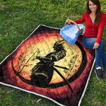 Sunset Samurai Warrior Print Quilt