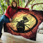Sunset Samurai Warrior Print Quilt