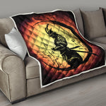Sunset Samurai Warrior Print Quilt
