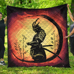 Sunset Samurai Warrior Print Quilt