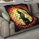Sunset Samurai Warrior Print Quilt