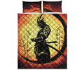 Sunset Samurai Warrior Print Quilt Bed Set