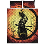 Sunset Samurai Warrior Print Quilt Bed Set