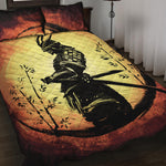 Sunset Samurai Warrior Print Quilt Bed Set