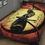 Sunset Samurai Warrior Print Quilt Bed Set