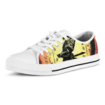 Sunset Samurai Warrior Print White Low Top Shoes