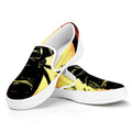 Sunset Samurai Warrior Print White Slip On Sneakers
