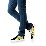 Sunset Samurai Warrior Print White Slip On Shoes