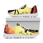 Sunset Samurai Warrior Print White Sneakers