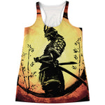 Sunset Samurai Warrior Print Women's Racerback Tank Top