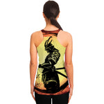 Sunset Samurai Warrior Print Women's Racerback Tank Top